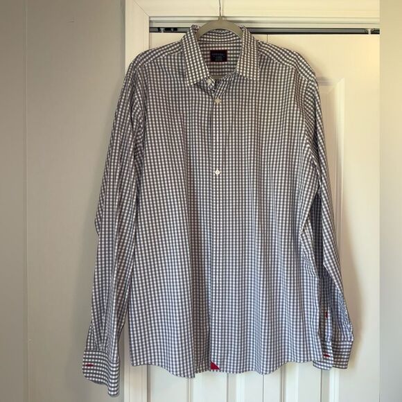 UNTUCKit Men's Grey and White Checkered Dress Shirt Size XLT - Picture 1 of 4